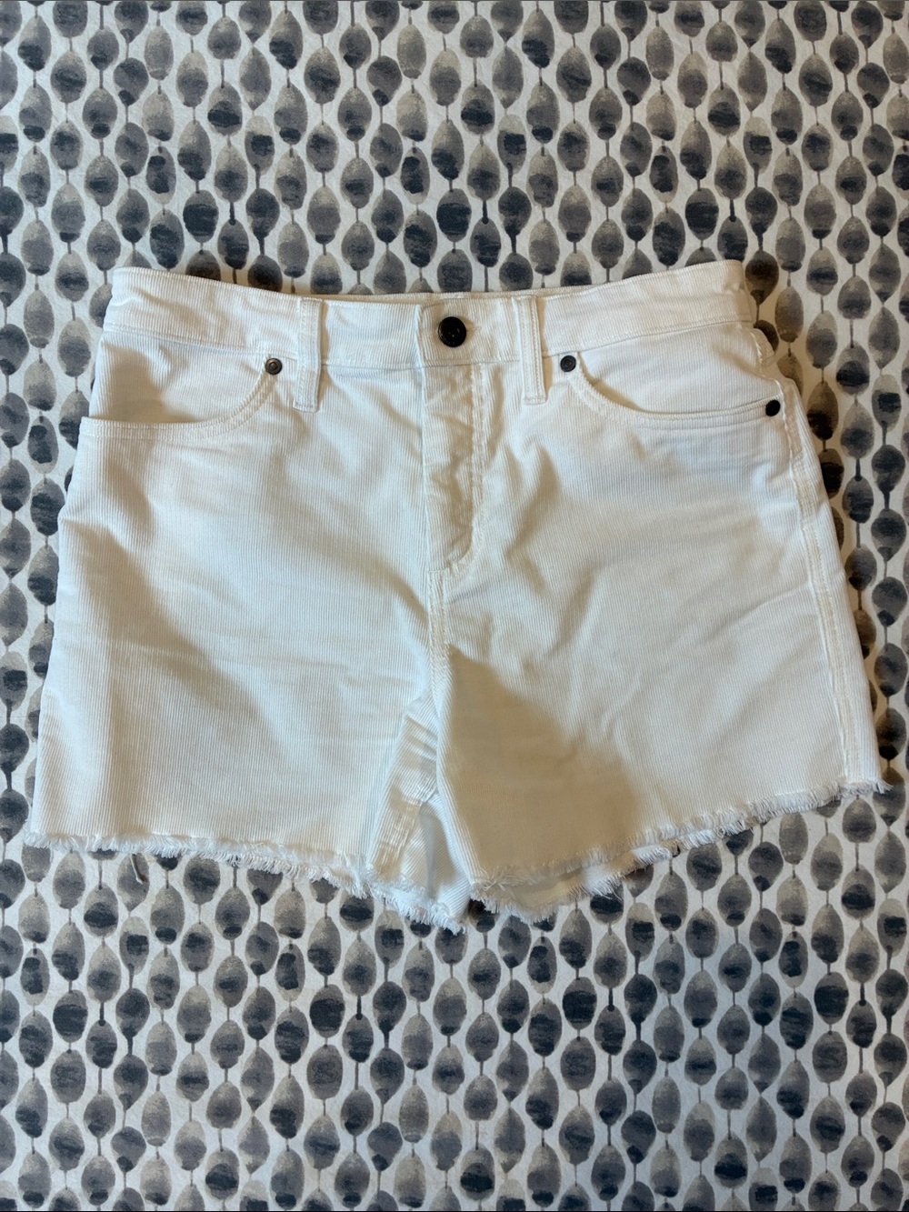 Carve Designs White Frayed Hem Cord Shorts